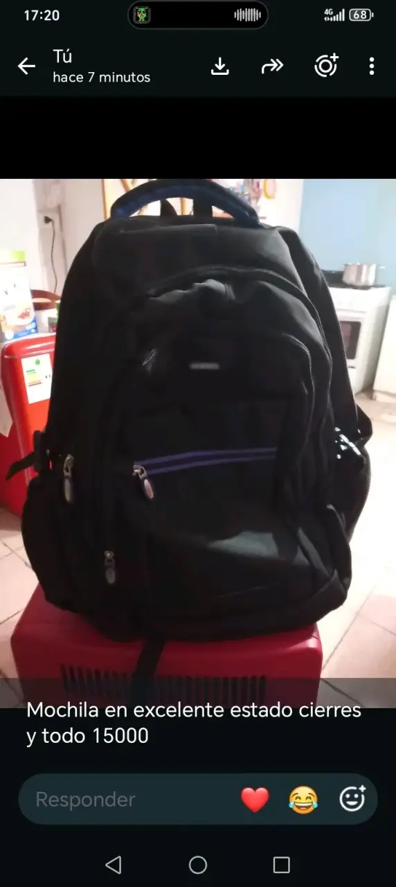 Mochila negra con múltiples compartimentos - 1