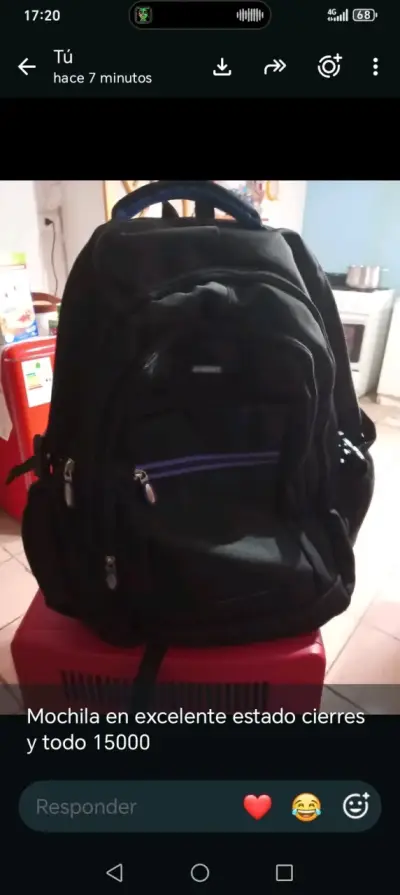 Mochila negra con múltiples compartimentos - miniatura 1