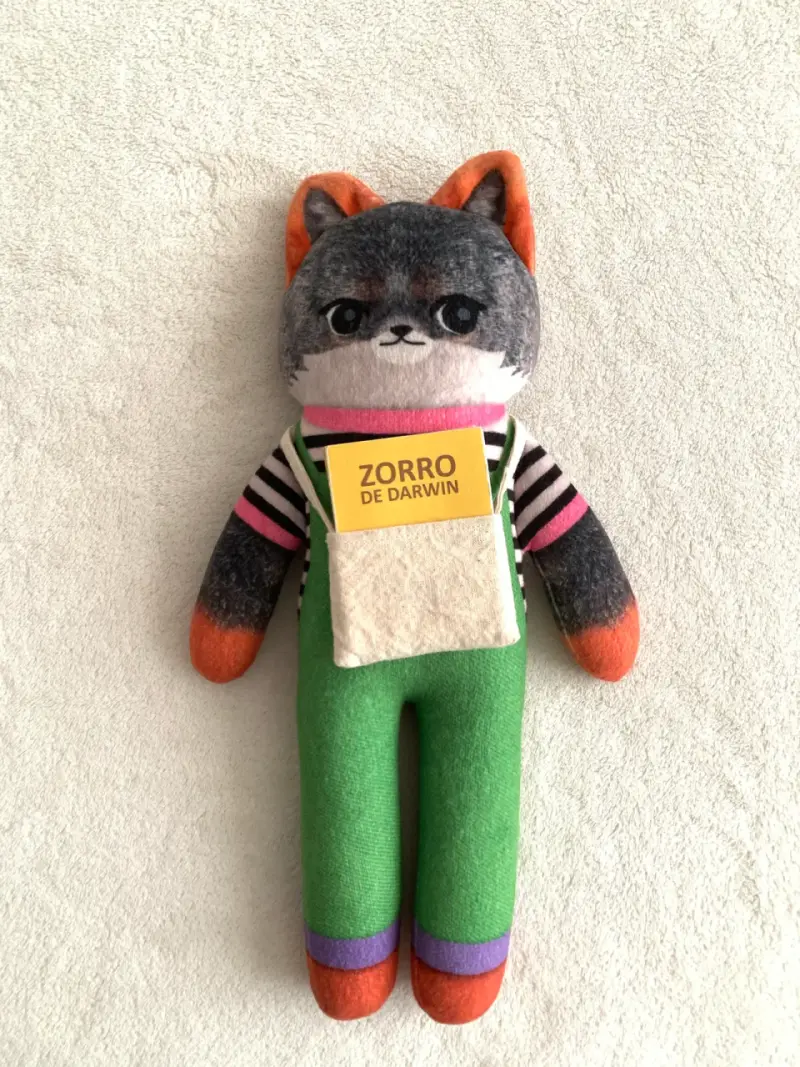 Peluche fauna nativa Zorro de Darwin colorido - 1