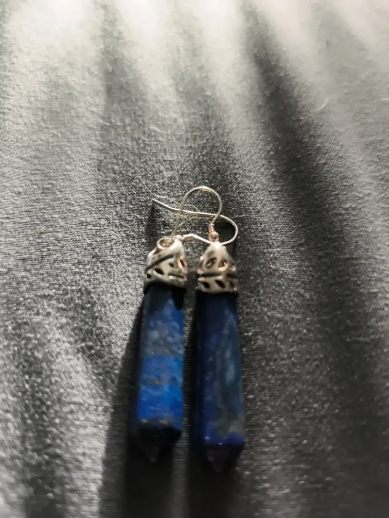 Pendientes de lapislázuli con engaste plateado
