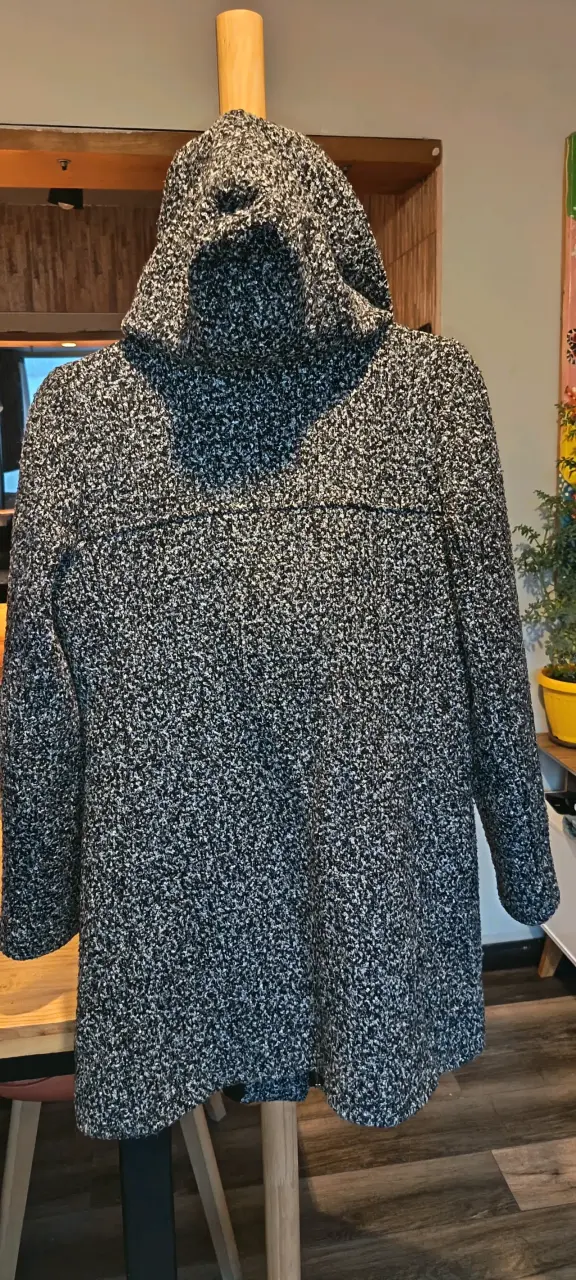 Abrigo Umbrale negro/gris con capucha - 2