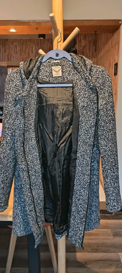 Abrigo Umbrale negro/gris con capucha - miniatura 3