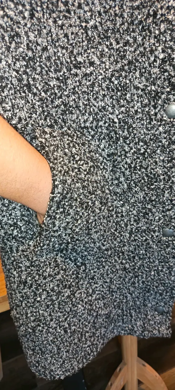 Abrigo Umbrale negro/gris con capucha - 5