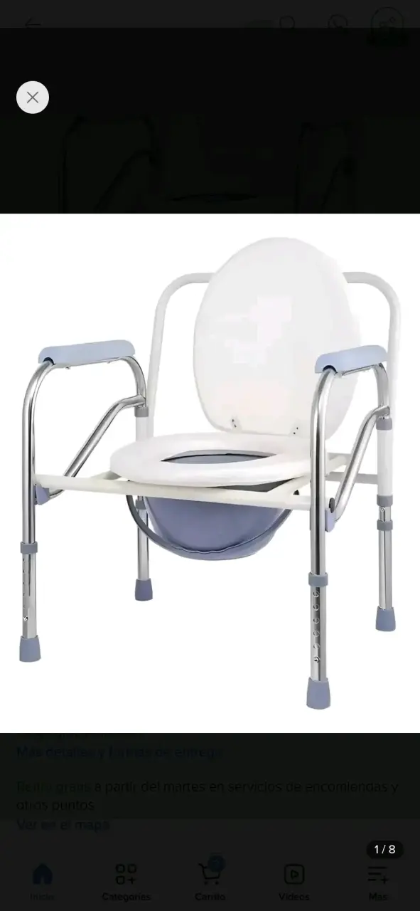 Silla de baño con inodoro portátil