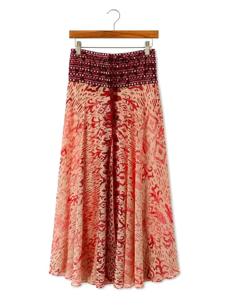 Falda pantalón larga estampada bohemia