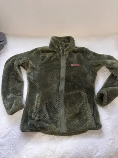 Chaqueta polar verde con cierre completo - miniatura 1