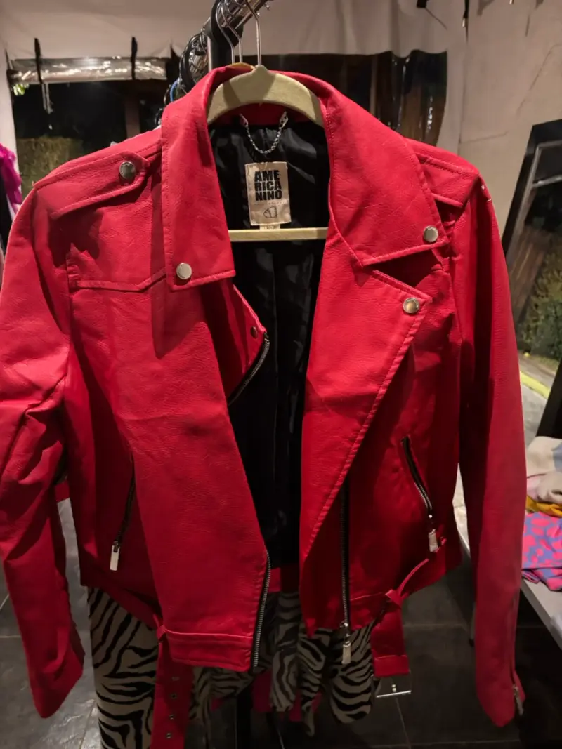 Chaqueta de cuero roja Américanino - 1
