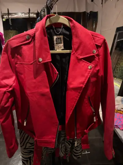 Chaqueta de cuero roja Américanino - miniatura 1