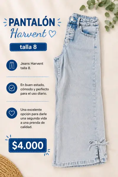 Pantalón wide leg talla 10 en buen estado - miniatura 2