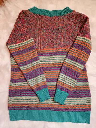 Cardigan de punto multicolor con bolsillos - miniatura 4