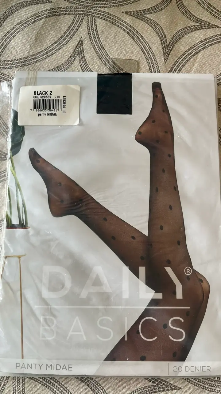 Panty Daily Basics negro con lunares