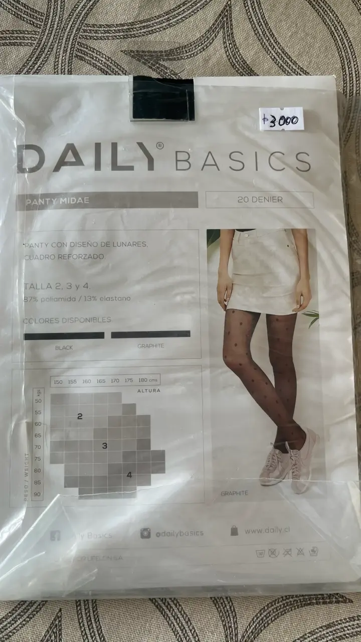 Panty Daily Basics negro con lunares - 2