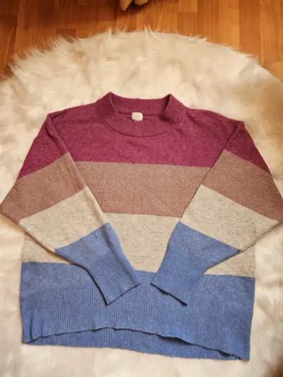 Suéter de rayas multicolor para mujer - miniatura 1
