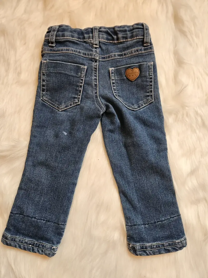 Jeans de mezclilla para niñs con detalle de encaje - 5