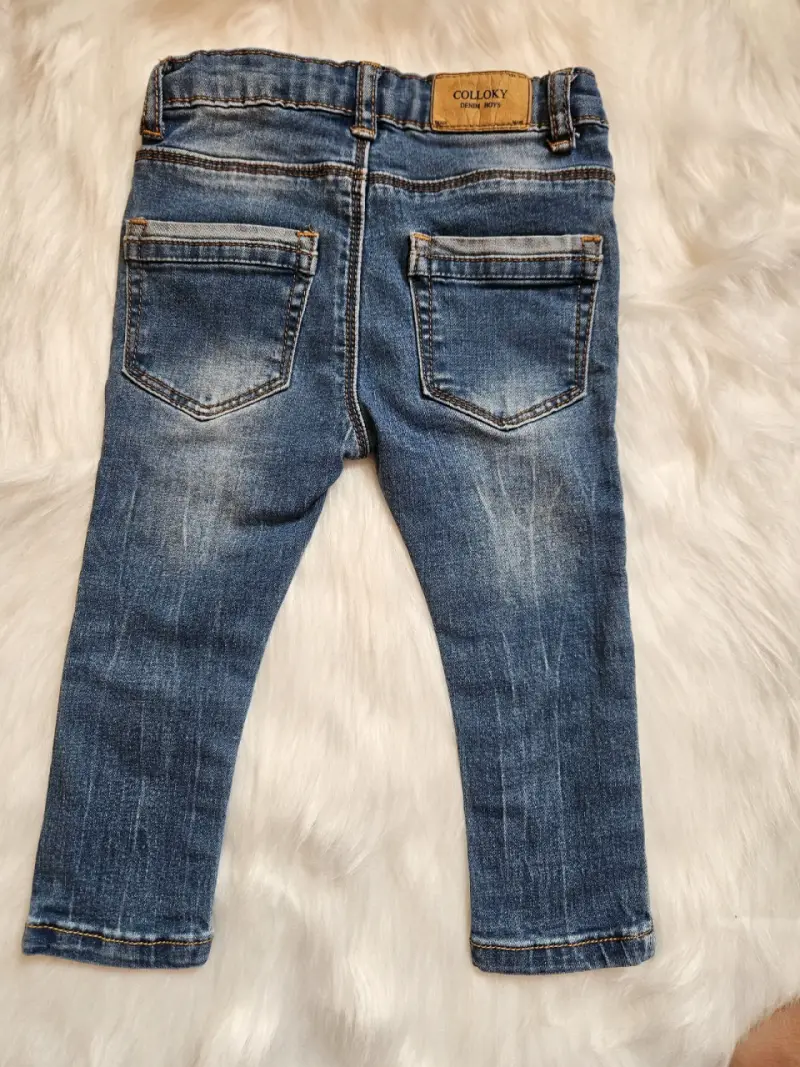 Jeans de mezclilla para niños con diseño desgastado - 2