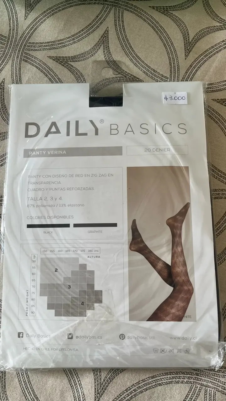 Panty Verina Daily Basics Grafito 20 Denier - 2
