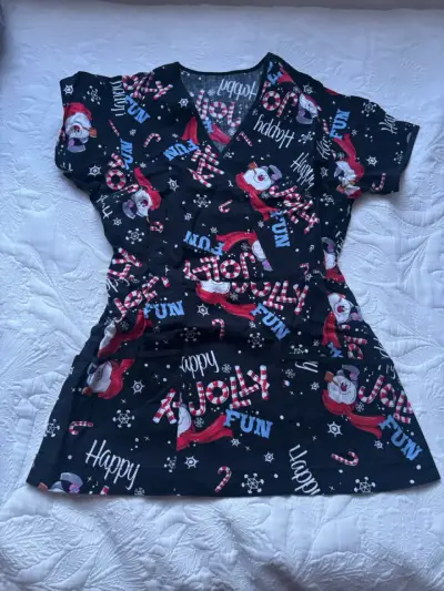 Uniforme clínico  estampada de Santa Claus - miniatura 1
