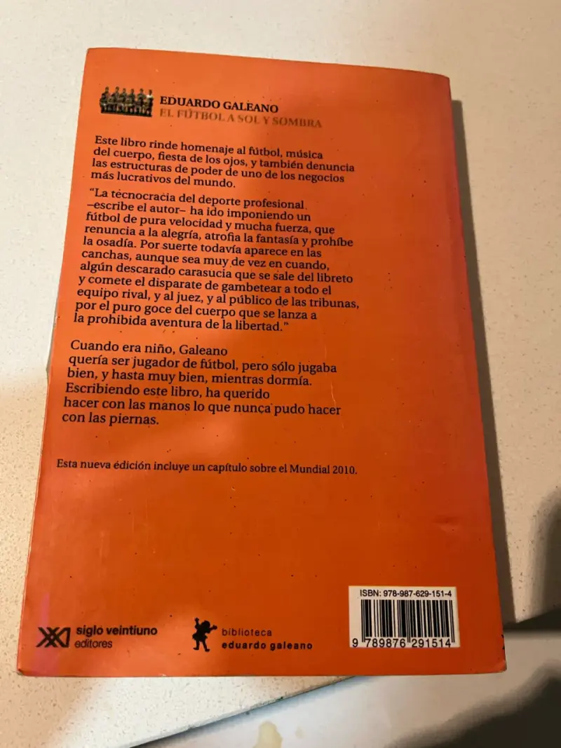 'El fútbol a sol y sombra' de Eduardo Galeano - 1