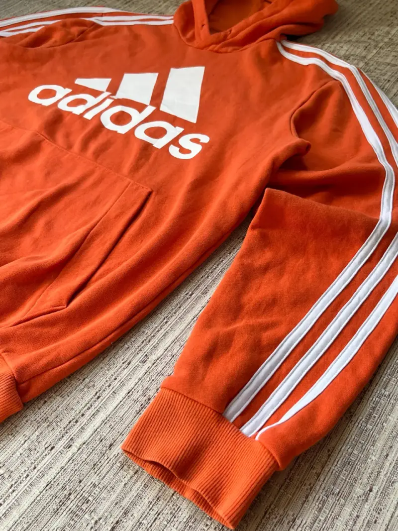 Polerón Adidas naranja con capucha - 3