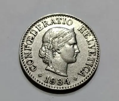 Moneda suiza de 10 Rappen nickel 1934 - miniatura 1
