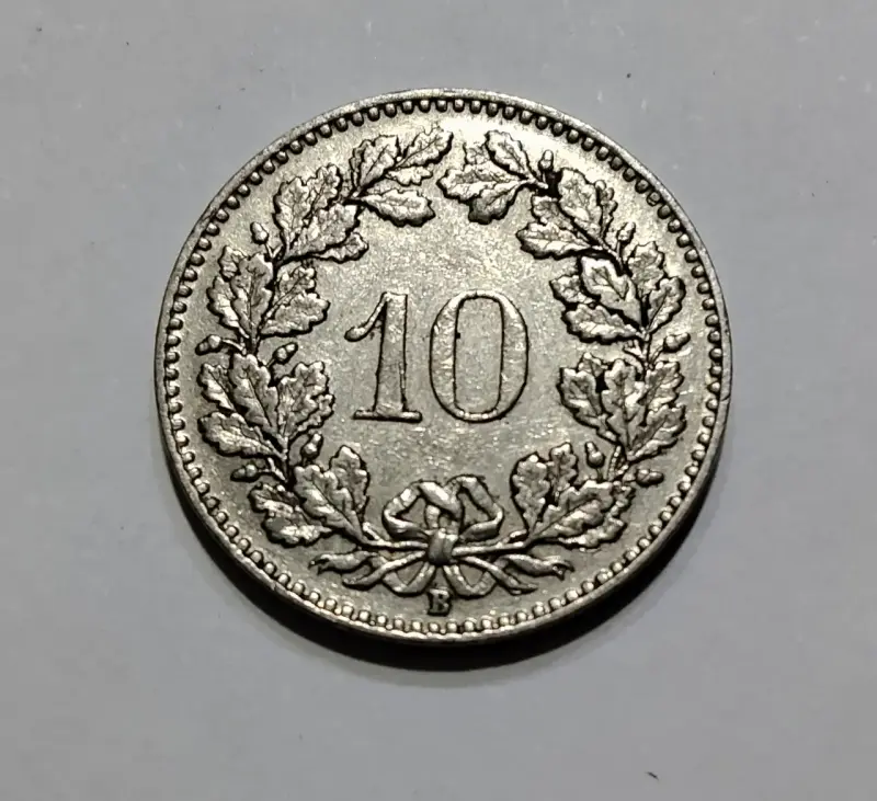 Moneda suiza de 10 Rappen nickel 1934 - 2
