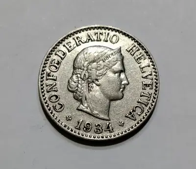 Moneda suiza de 10 Rappen nickel 1934 - miniatura 3