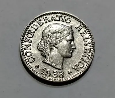 Moneda suiza de nickel 1936 - miniatura 1