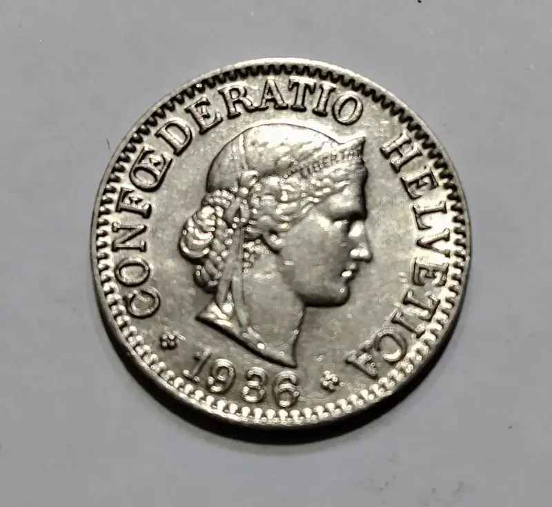 Moneda suiza de nickel 1936 - 3