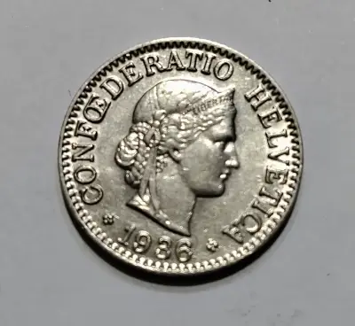 Moneda suiza de nickel 1936 - miniatura 3