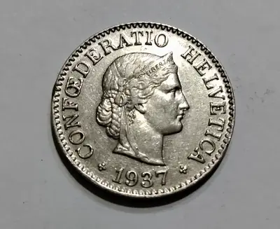 Moneda suiza de Nickel 1937 - miniatura 3