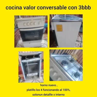 Cocina a gas con horno nuevo y 4 quemadores - miniatura 1