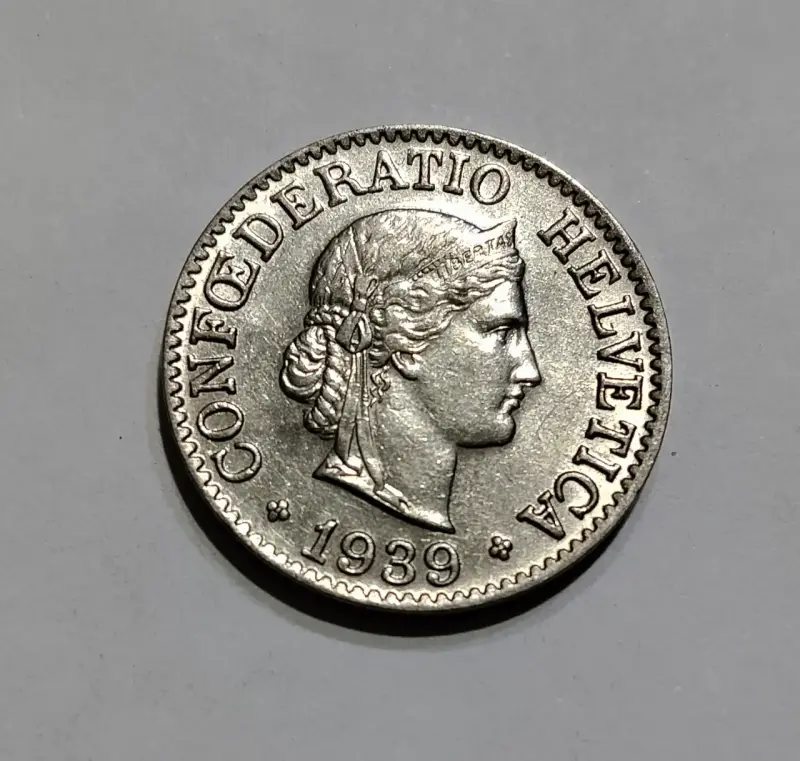 Moneda suiza de 1939 Confederatio Helvetica - 2