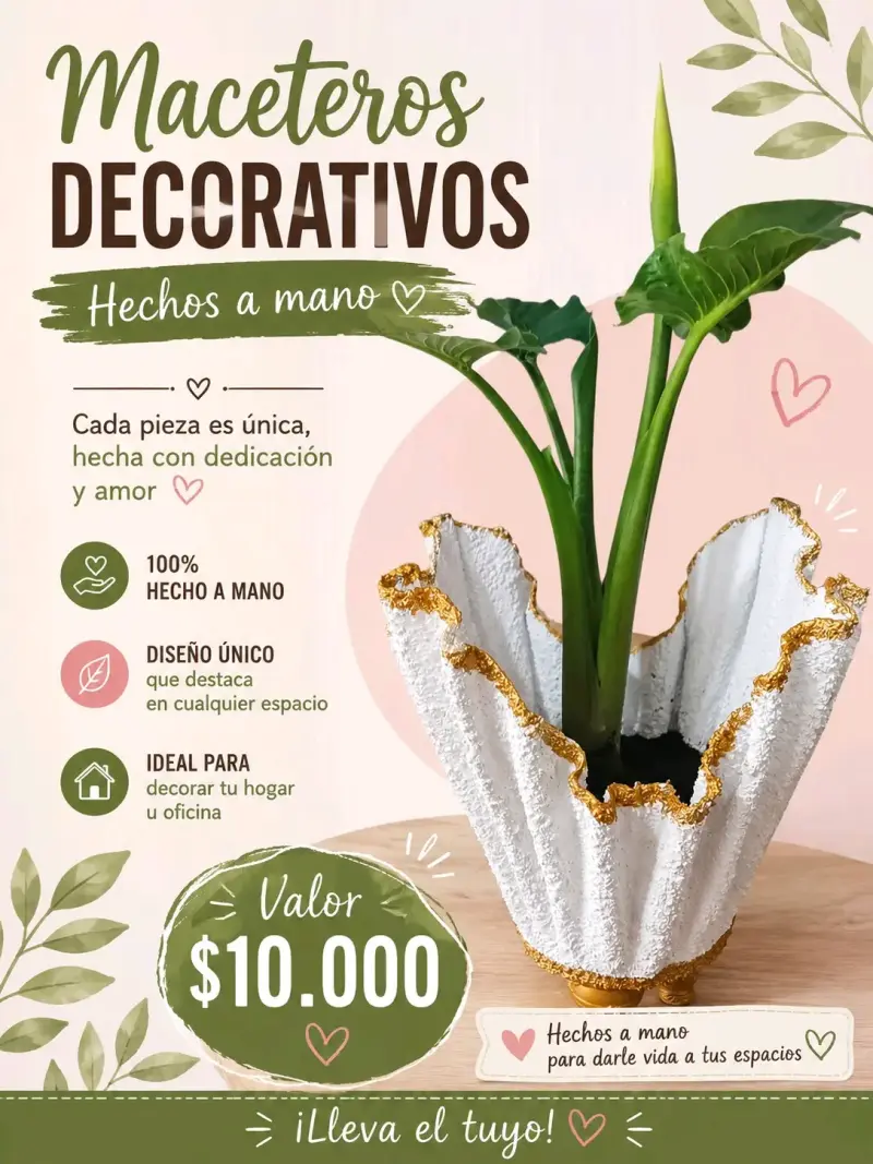 Macetero decorativo hecho a mano