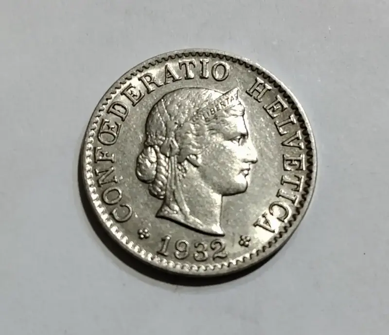 Moneda suiza de Nickel 1932