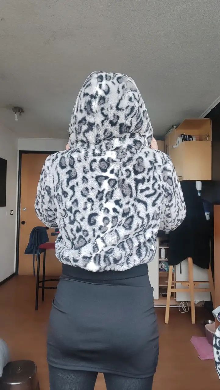 Chaqueta de peluche con capucha estampado animal - 3