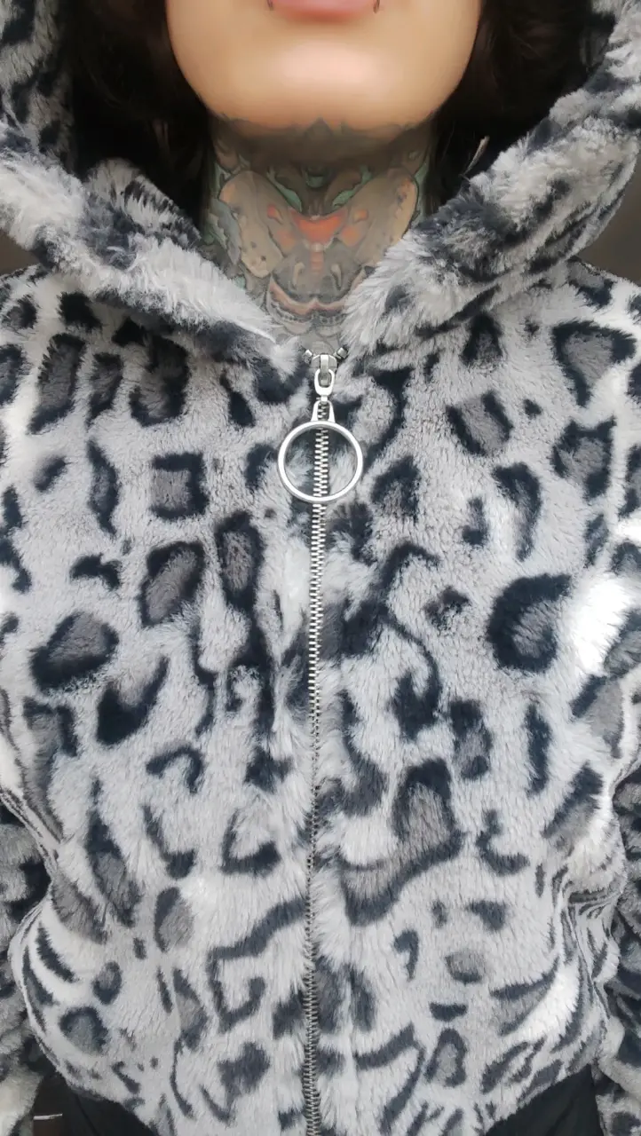 Chaqueta de peluche con capucha estampado animal - 4