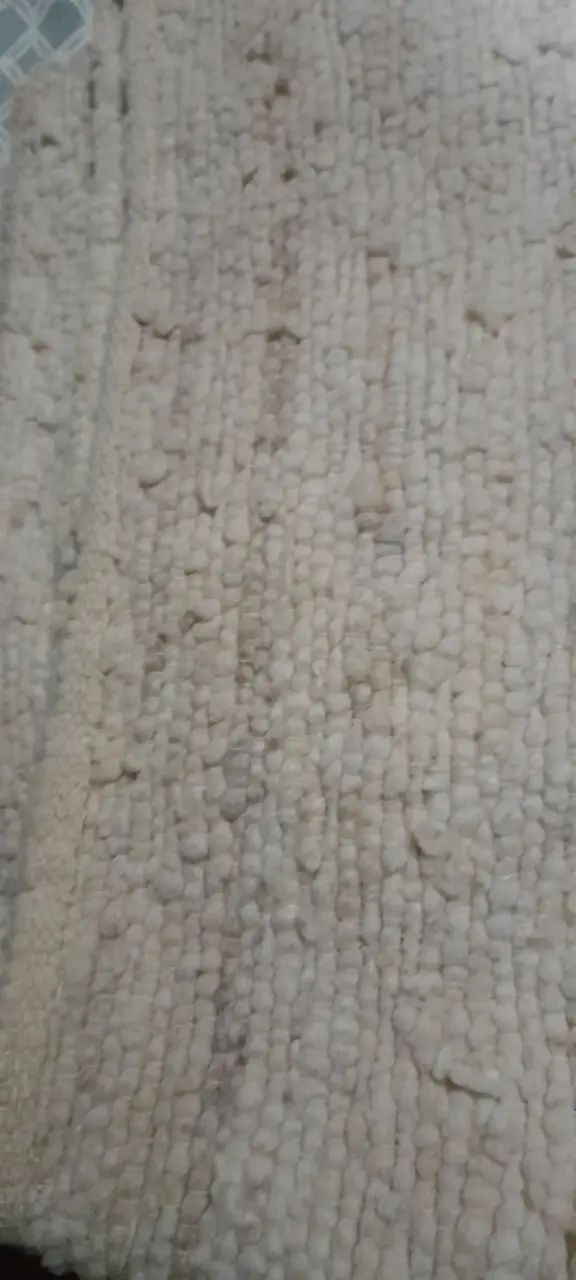 Frazadas crema de 100% lana tejida - 4