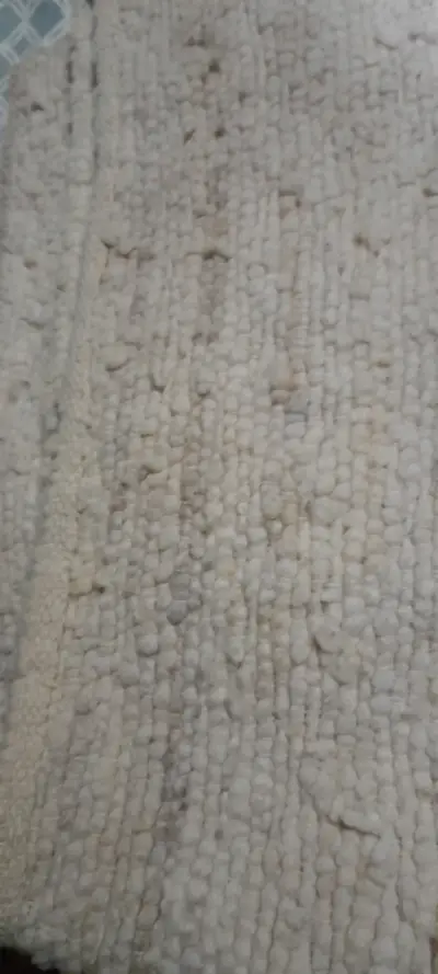 Frazadas crema de 100% lana tejida - miniatura 4