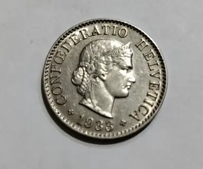 Moneda suiza de Nickel 1933 - miniatura 2