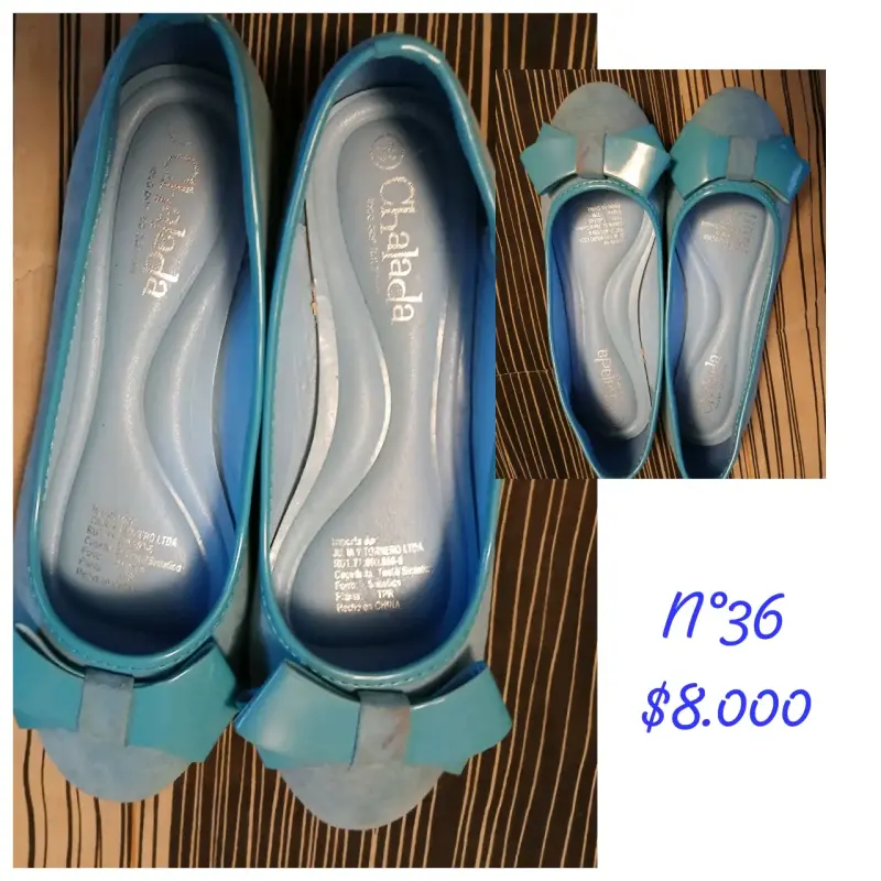 Zapatos planos azules con lazo talla 36