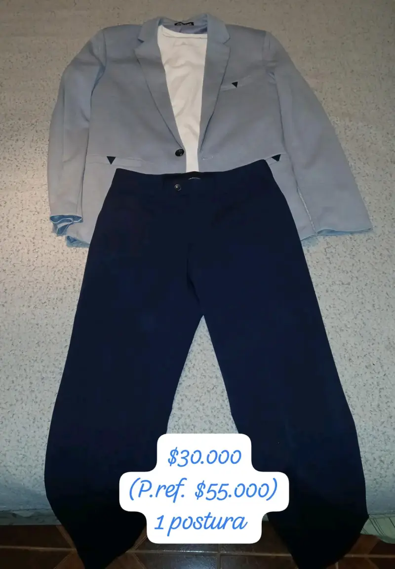 Traje formal azul para hombre - 1