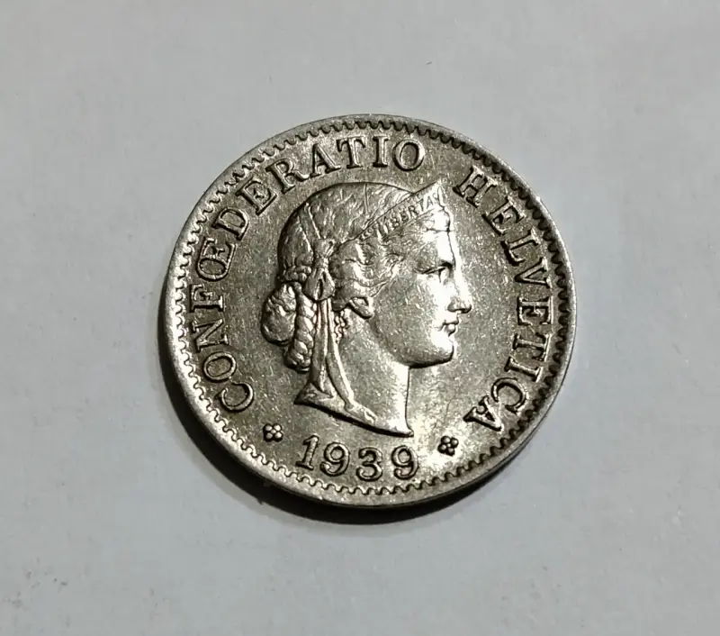 Moneda suiza de 1939 Confederatio Helvetica