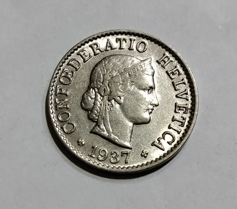 Moneda suiza de 1937 Confederatio Helvetica