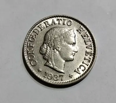 Moneda suiza de 1937 Confederatio Helvetica - miniatura 1
