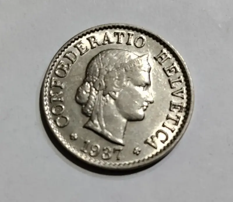 Moneda suiza de 1937 Confederatio Helvetica - 2