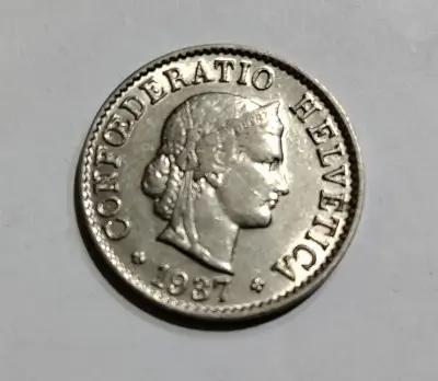Moneda suiza de 1937 Confederatio Helvetica - miniatura 2
