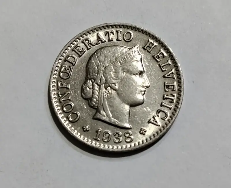 Moneda suiza de 1938 Confederatio Helvetica