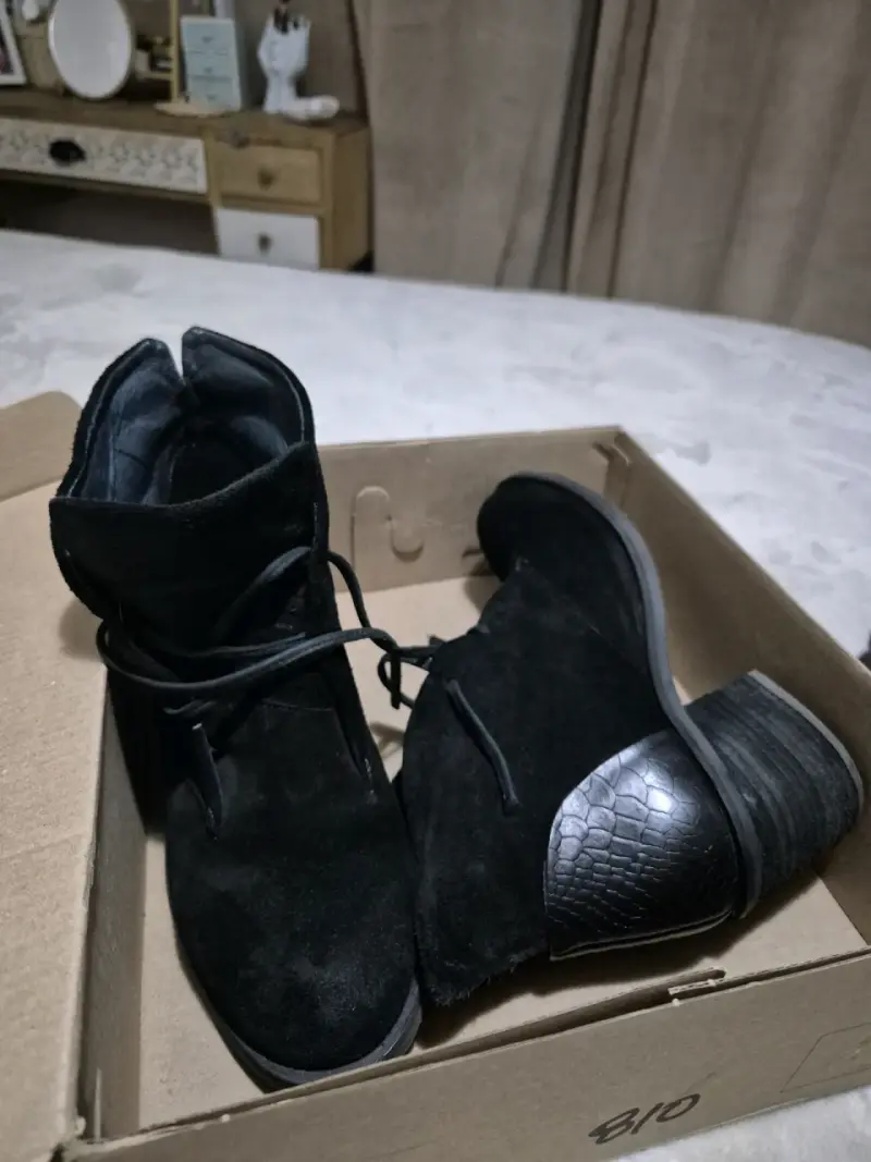 Botines negros de gamuza para mujer - 2