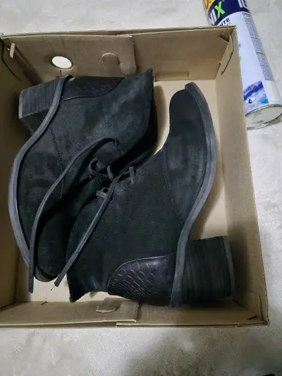 Botines negros de gamuza para mujer - miniatura 3