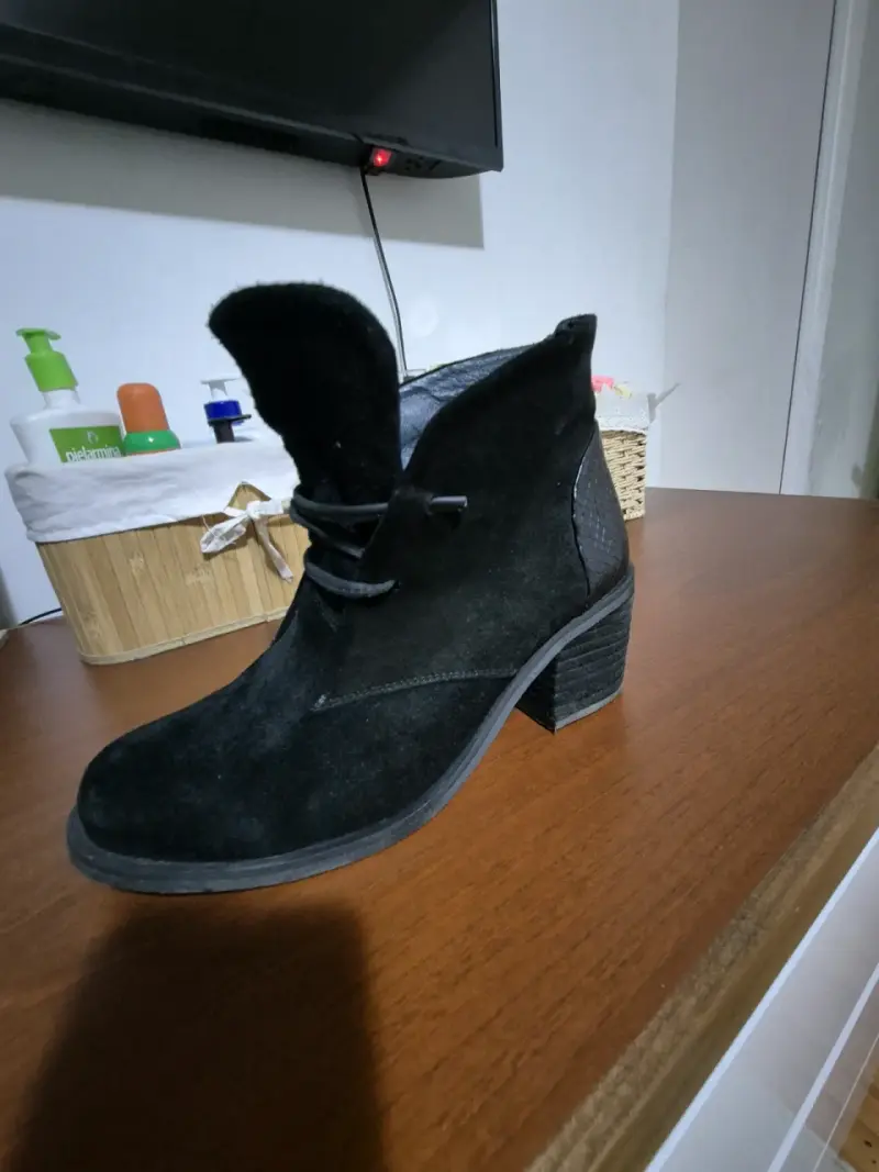Botines negros de gamuza para mujer - 5